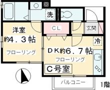 ヴィーブル代沢 Cの間取り画像