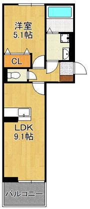 Polonia Wakamatsu B棟の間取り画像