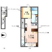 コーポ峯のハタの間取り画像