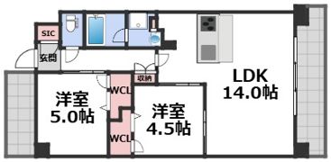 スプランディッド天王寺SOUTH (旧スプランディッド駒川中野駅前)の間取り画像