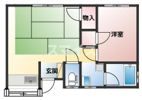 高尾野町上水流 1LDK貸家の間取り画像