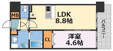 プレサンスOSAKA DOMECITYビーツの間取り画像