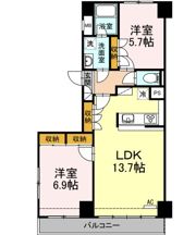 ハイフラットワンの間取り画像