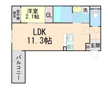 Louis Apartment 豊中蛍池 イーストの間取り画像