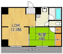 プランドール西小倉駅前の間取り画像