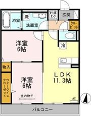 レバータ 北通の間取り画像
