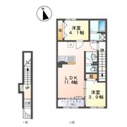 所沢市小手指元町 アパート新築工事の間取り画像