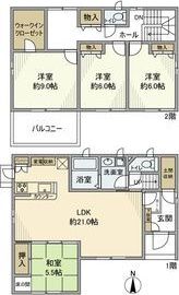 石浜南ヶ丘戸建の間取り画像