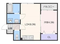 エムグレース神戸湊川の間取り画像