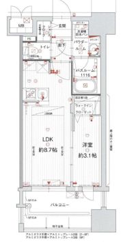 グランフォーレ千早マークスクエアイーストウイングの間取り画像