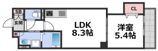 クリエオーレ鶴橋の間取り画像
