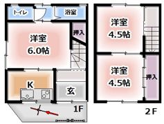 錦町3戸1貸家の間取り画像