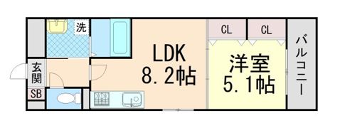 クリエオーレ螢池Ⅱの間取り画像