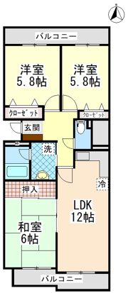 グランドメゾン六甲箕岡の間取り画像
