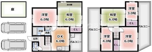 千石東町戸建貸家の間取り画像