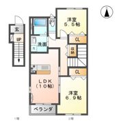 コンフォート三里木B棟の間取り画像