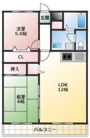 ベルハイツ水巻の間取り画像