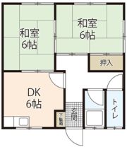 呉西鹿田アパート（上段）の間取り画像