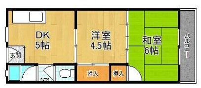 香里園ハイツの間取り画像