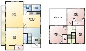 花野戸建ての間取り画像