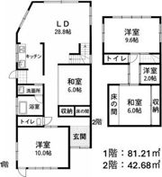 一宮市中町 戸建賃貸の間取り画像