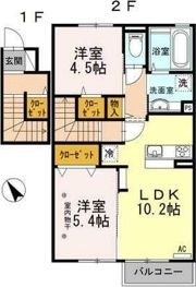 セジュール上徳間Cの間取り画像