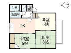 原田ハイツ Bの間取り画像