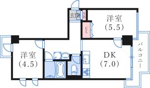 ライオンズマンション三宮磯上公園の間取り画像