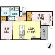セレスティア大和町の間取り画像