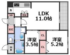 サンブライト今里の間取り画像