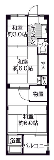 ビレッジハウス下更地2号棟の間取り画像