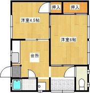 妹尾借家 北西の間取り画像