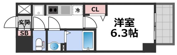 プレサンス堺筋本町ディスティニーの間取り画像