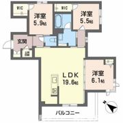 カスタネア栗林南の間取り画像