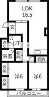 南平台マンションの間取り画像