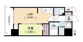 ルネフラッツ松屋町駅前の間取り画像