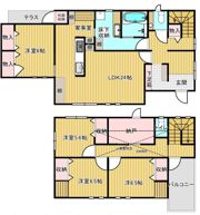 山崎戸建貸家の間取り画像