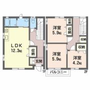 江波栄町戸建T2の間取り画像