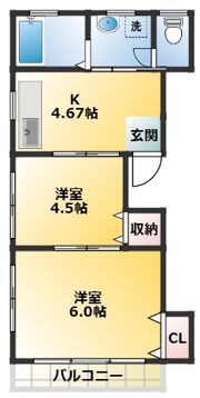 オカベハイツの間取り画像