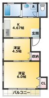 オカベハイツの間取り画像