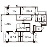 ロイヤルパレス上杉の間取り画像