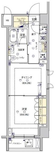 Feeth水天宮前(フィーススイテングウマエ)の間取り画像