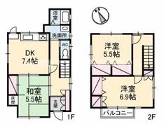 元山町一戸建ての間取り画像
