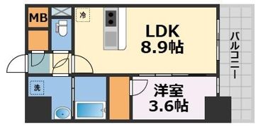 S-RESIDENCE阿波座chiaroの間取り画像