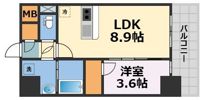 S-RESIDENCE阿波座chiaroの間取り画像