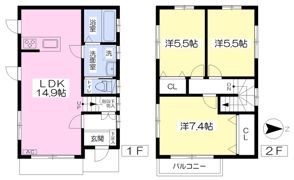 カーサフェリース地蔵町Ⅱの間取り画像