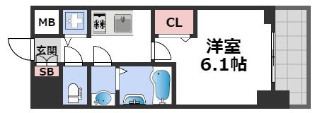 プレサンスタワー難波WESTの間取り画像
