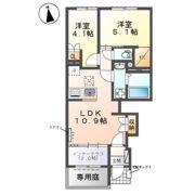 メルセデス(坂戸市伊豆の山町 アパートA棟新築工事)の間取り画像