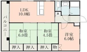 東鋼ハイツの間取り画像
