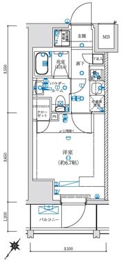 LEXE横濱関内の間取り画像